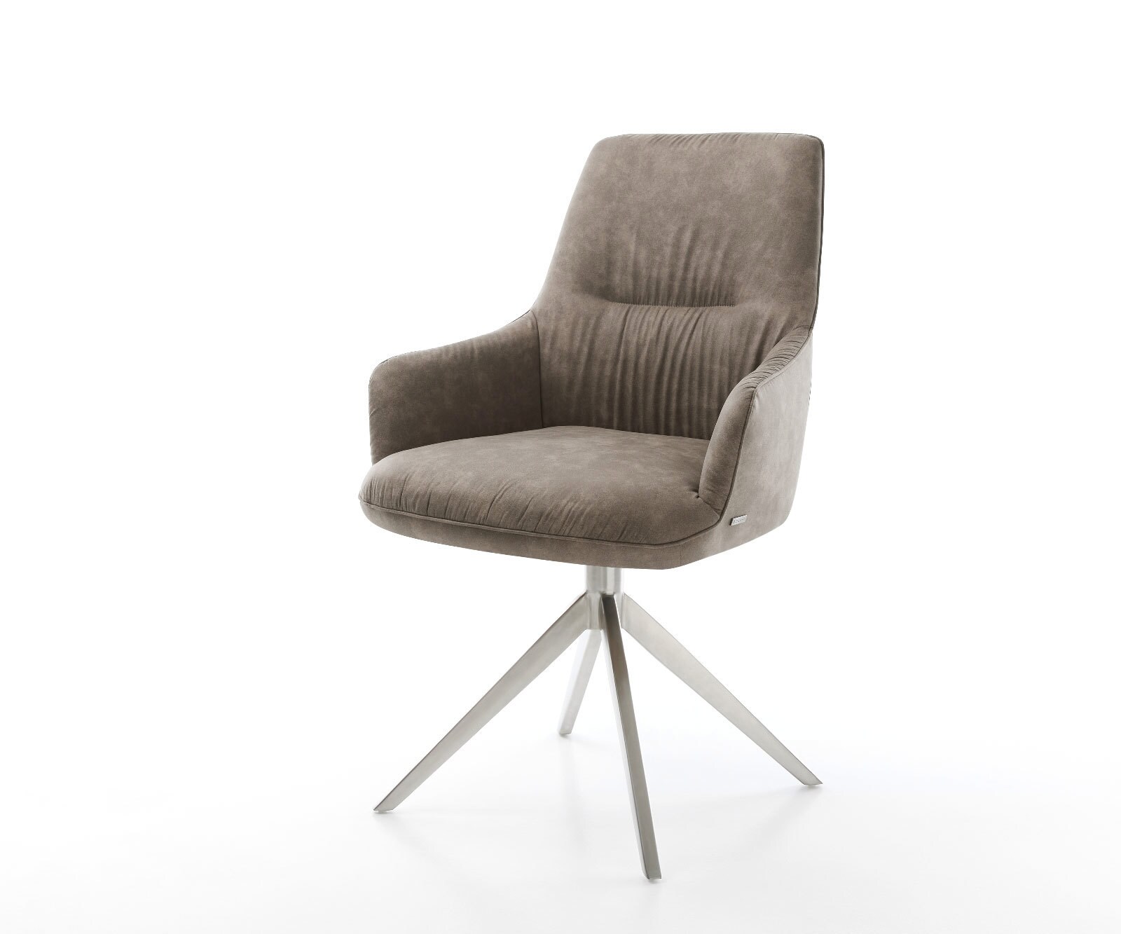 Drehstuhl Zelia-Flex mit Armlehnen Mikrofaser Taupe Vintage Kreuzgestell br günstig online kaufen