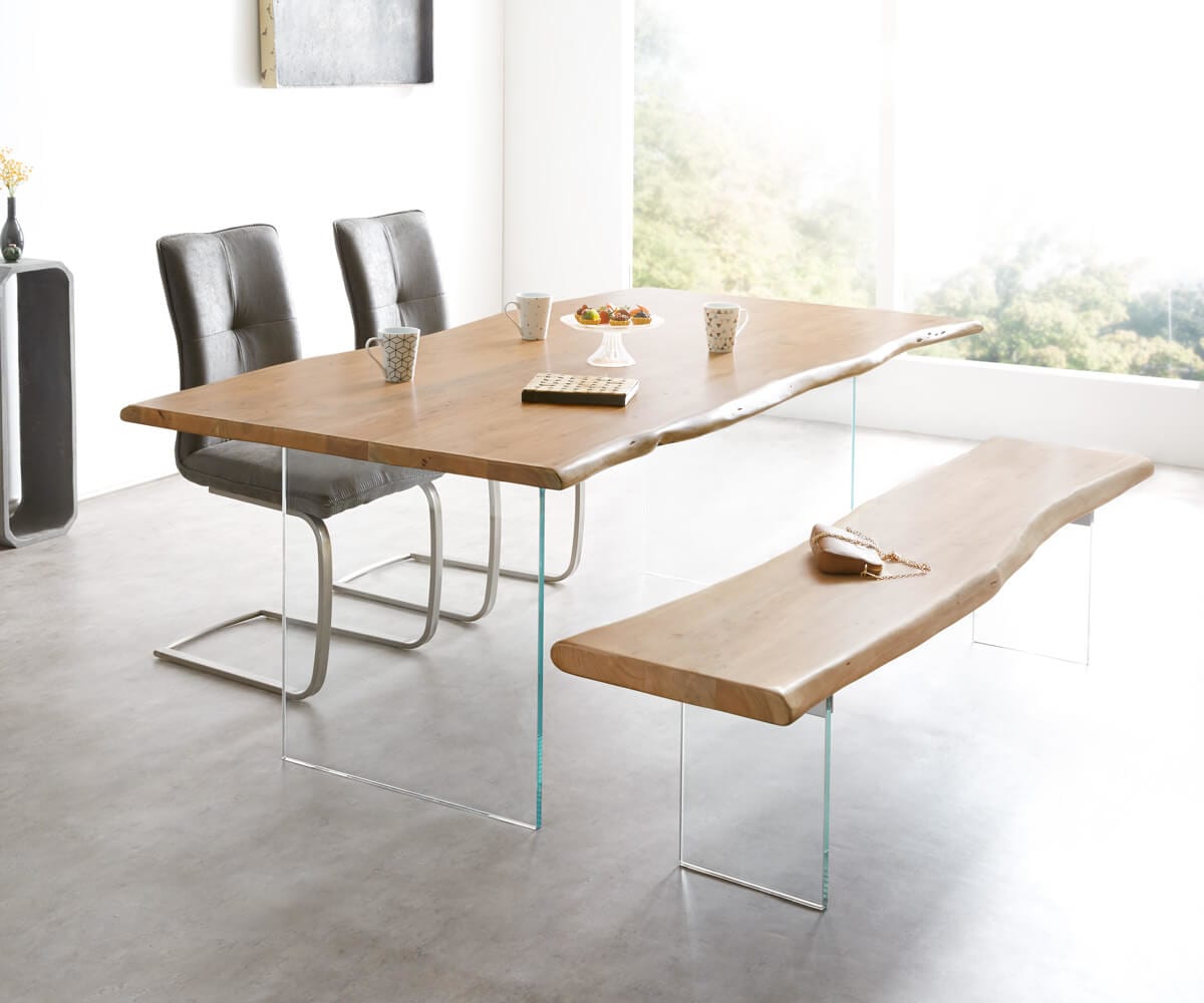 Esstischplatte Edge 200x100cm Akazie Natur Live-Edge 4