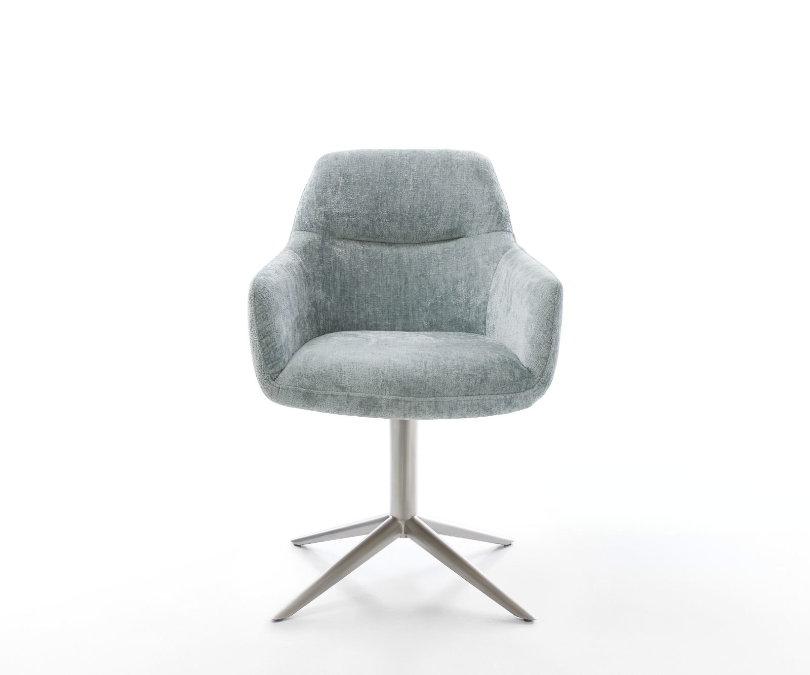 Drehstuhl Pejo-Flex Chenille Pastellblau Fußkreuz Edelstahl 360° drehbar Wippfunktion Taschenfederkern 2