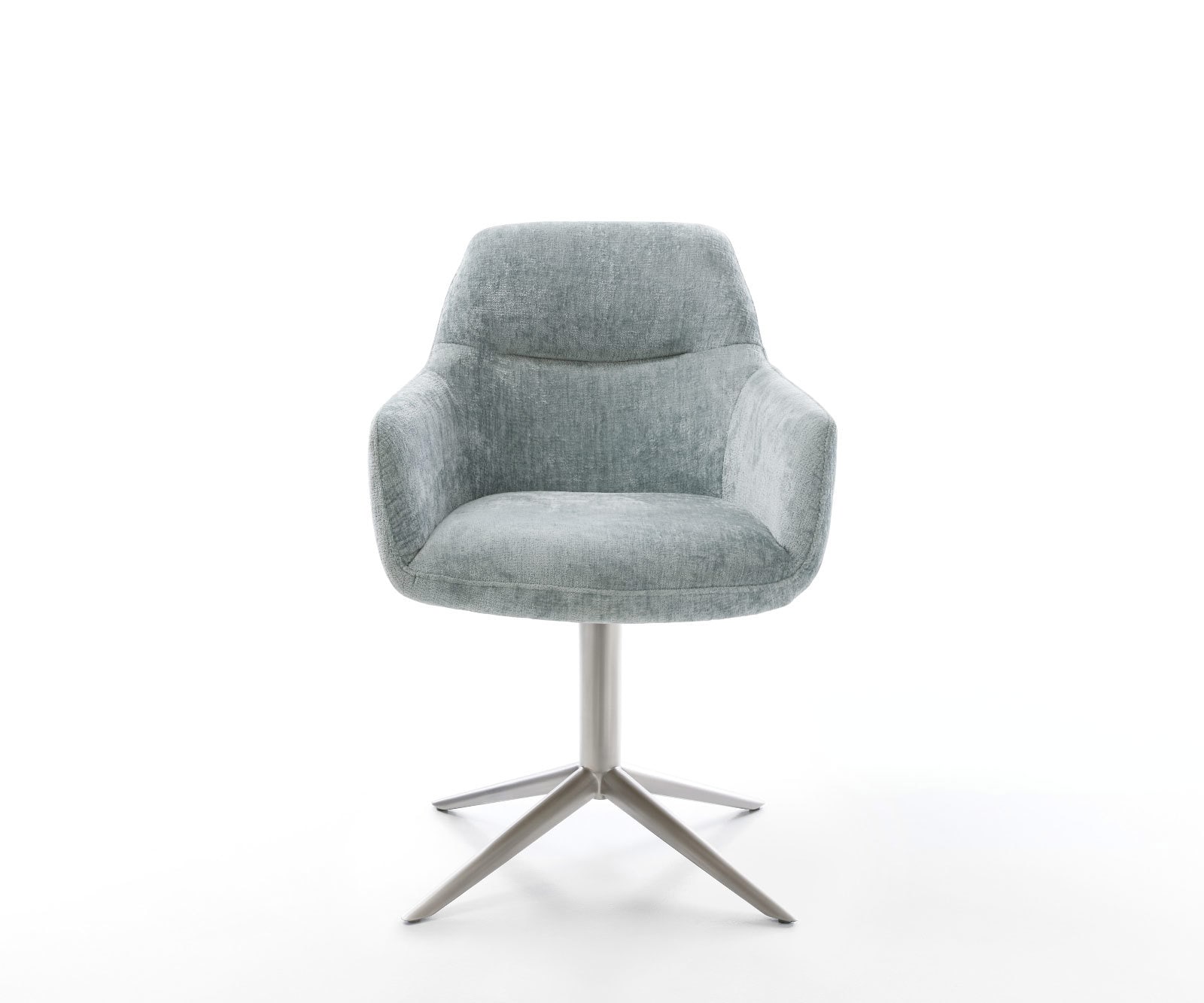 Drehstuhl Pejo-Flex Chenille Pastellblau Fußkreuz Edelstahl 360° drehbar Wippfunktion Taschenfederkern 2