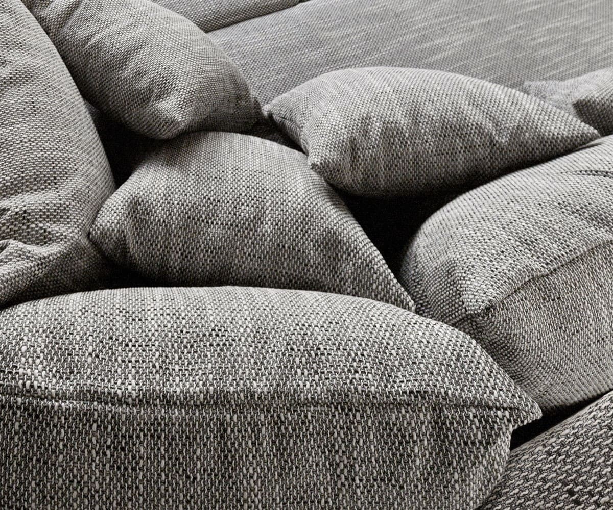 Ecksofa Clovis Hellgrau Strukturstoff Hocker Ottomane Rechts Modulsofa 5