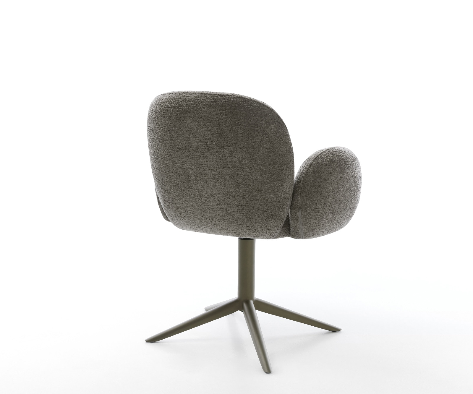 Drehstuhl Nube-Flex mit Armlehnen Bouclé Soft Schlamm Fußkreuz Effektfinish Titan 360° drehbar Wippfunktion Taschenfederkern 4