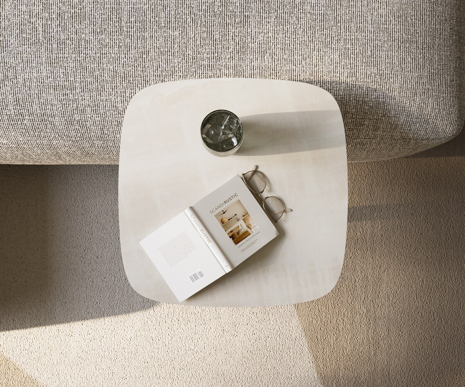Beistelltisch Edge Boot 50x50 cm Keramik Onyx Champagne Eleny Metall Effektfinish Titan 3