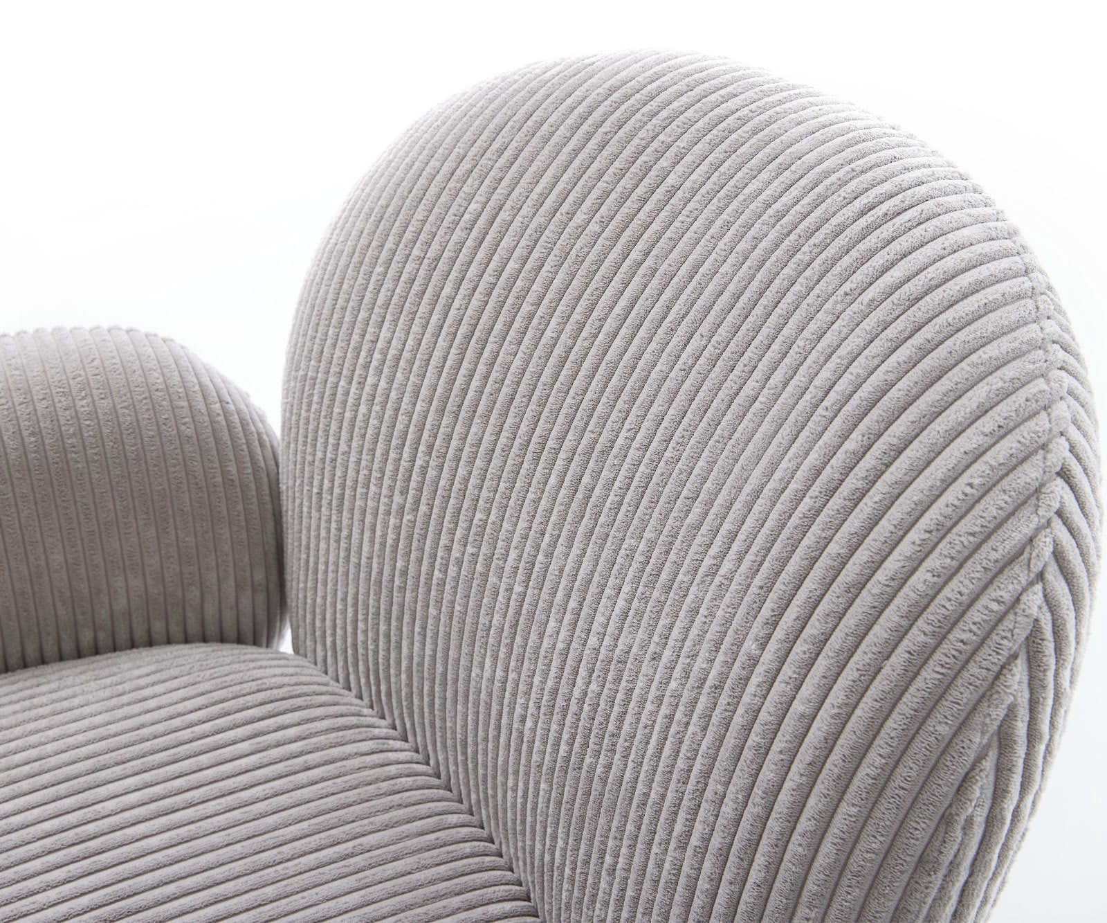Drehstuhl Nube-Flex mit Armlehnen Cord Silbergrau Kreuzgestell breit Schwarz 360° drehbar Taschenfederkern 4