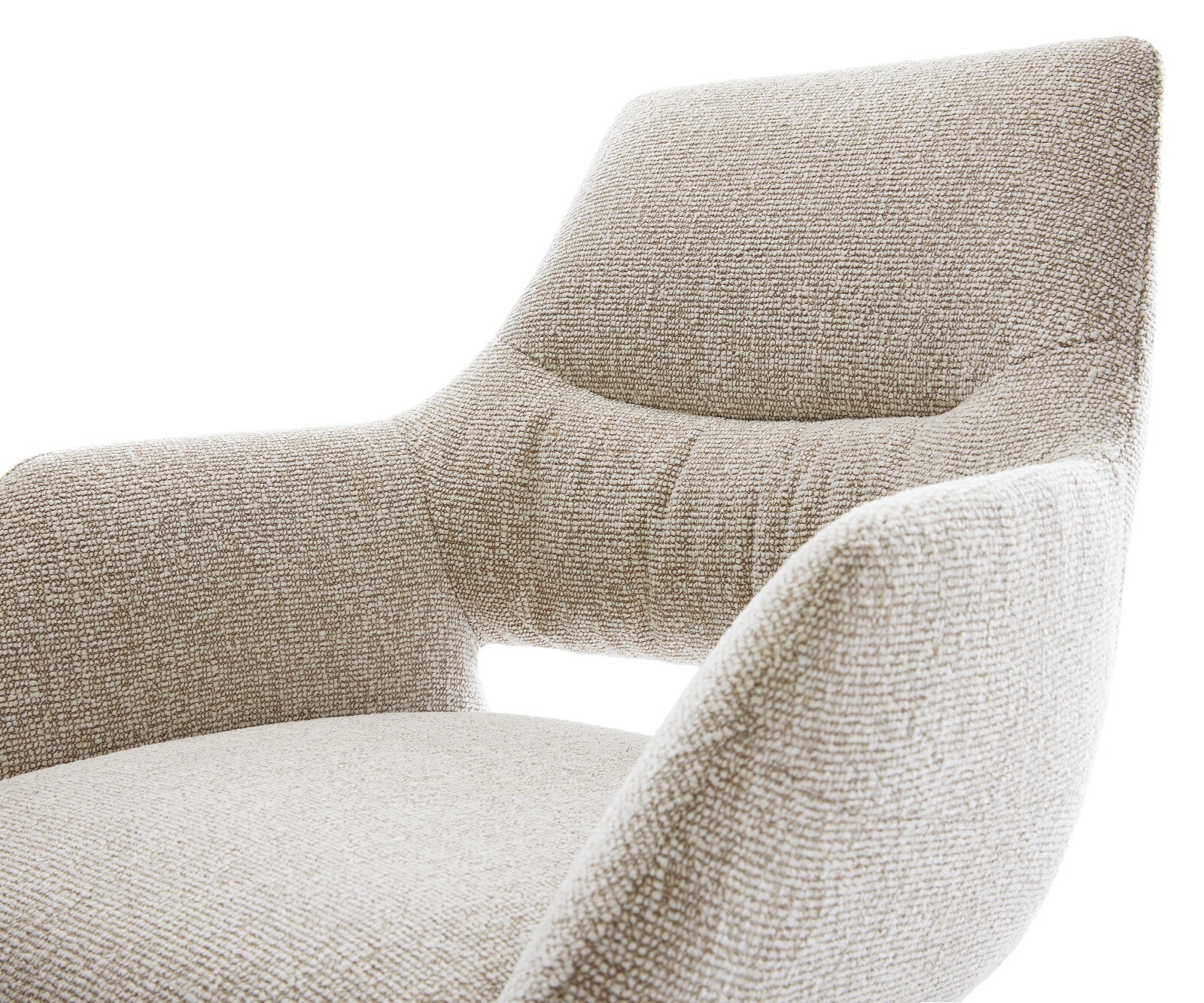Freischwinger Yago-Flex mit Armlehnen Webstoff Soft Beige Freischwinger flach Effektfinish Titan Taschenfederkern 4