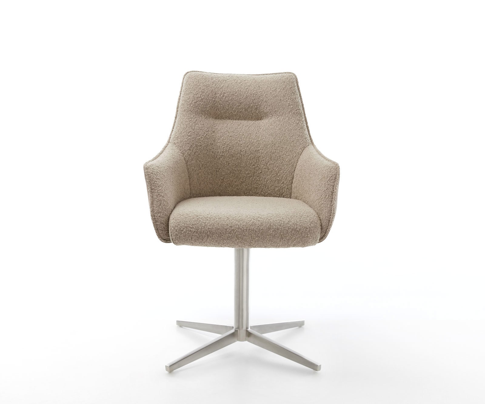 Drehstuhl Alja-Flex mit Armlehnen Materialmix Schlamm Fußkreuz Edelstahl 360° drehbar Taschenfederkern 1 Drehstuhl Alja-Flex mit Armlehnen Materialmix Schlamm Fußkreuz Edelstahl 360° drehbar Taschenfederkern 1