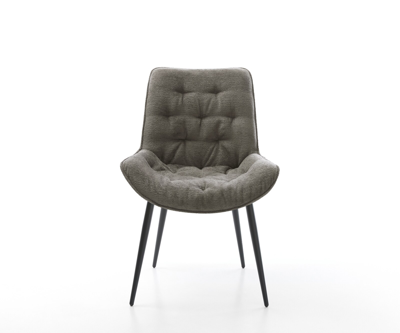 Esszimmerstuhl Taimi-Flex Bouclé Soft Schlamm 4-Fuß konisch Schwarz 2