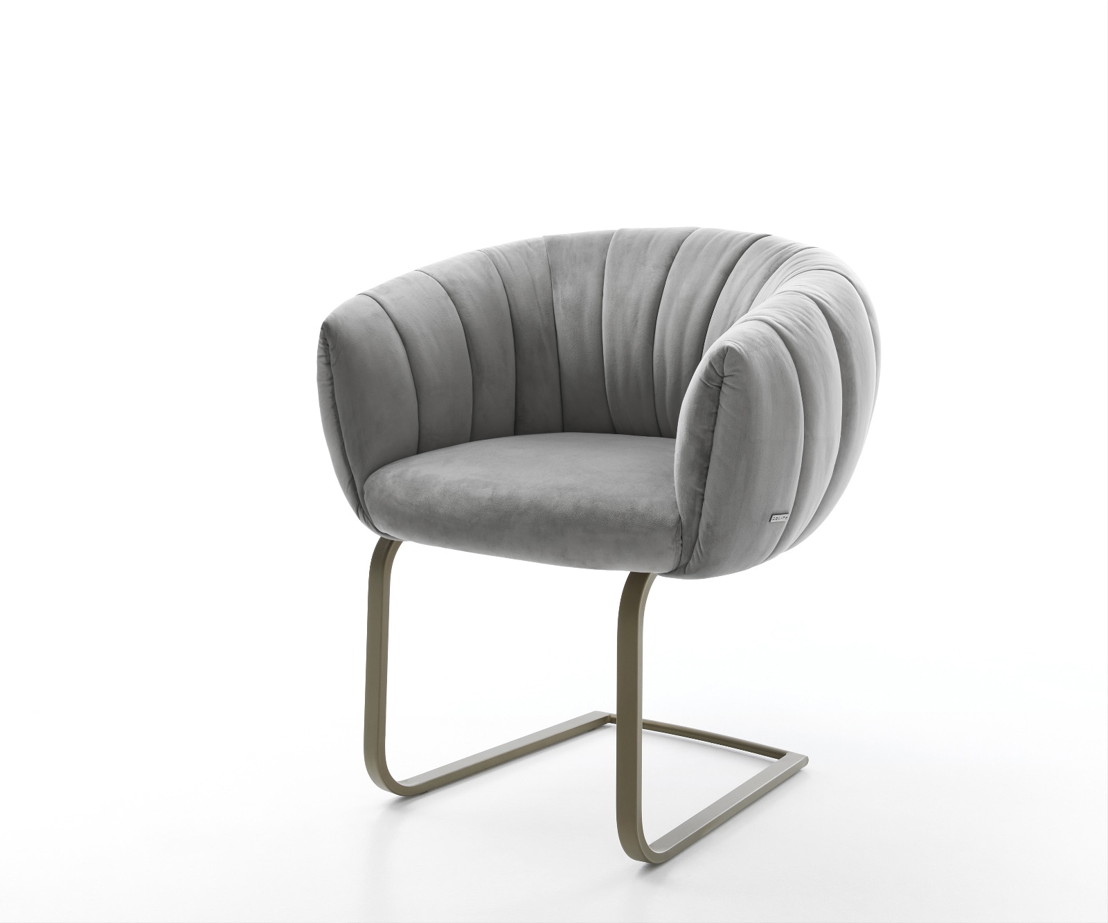 Freischwinger Jada-Flex Samt Grau Freischwinger flach Effektfinish Titan Taschenfederkern