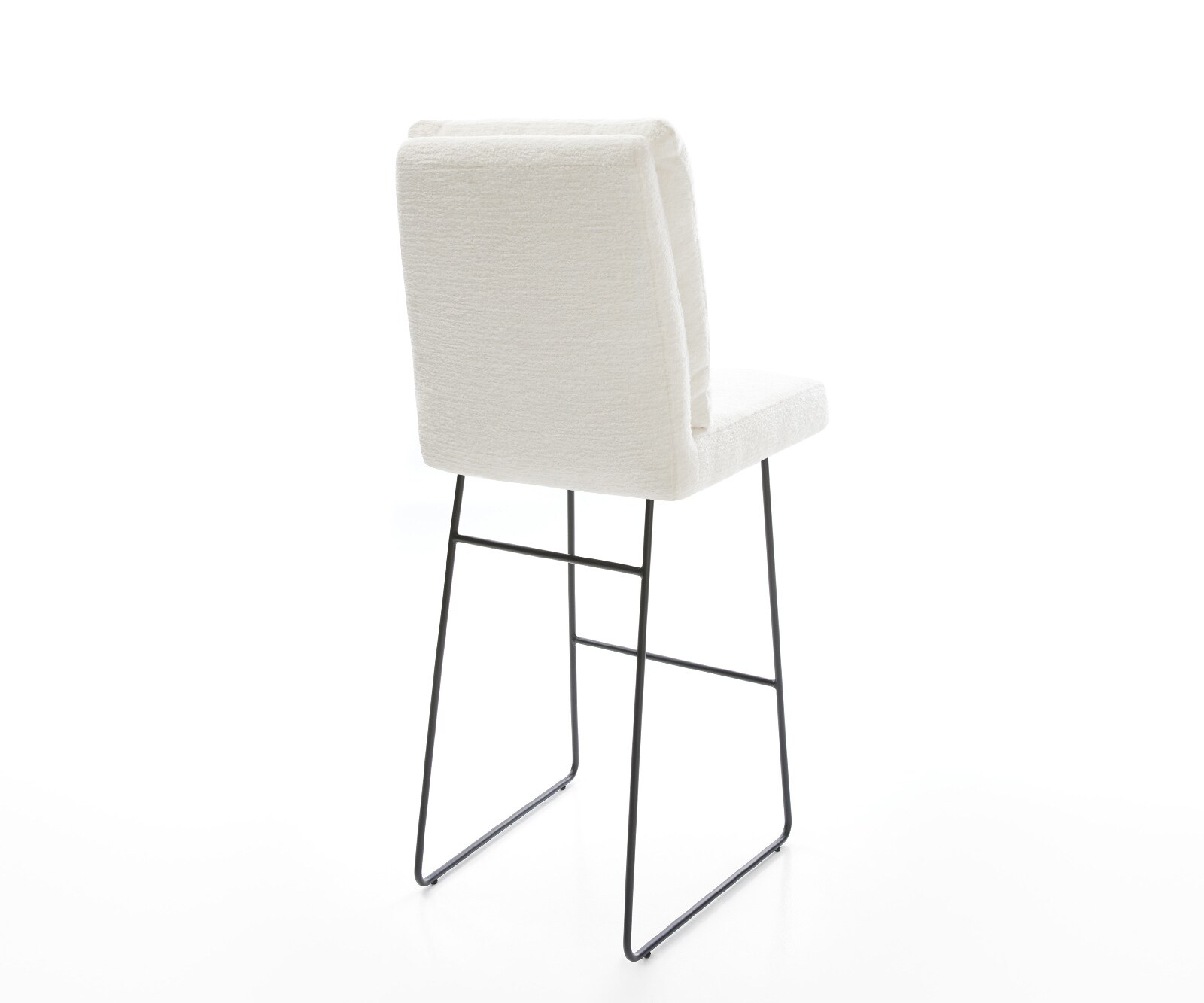 Barstuhl Pela-Flex Bouclé Soft Beige Kufengestell Metall Schwarz 5
