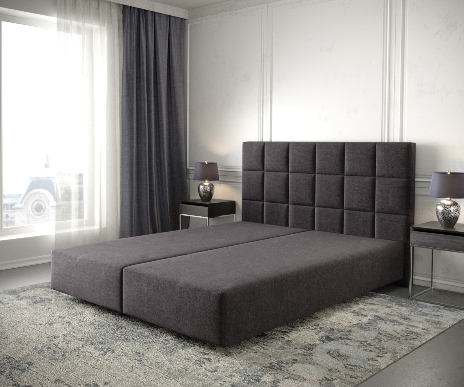 Boxspringgestell Dream-Fine 160x200 cm Mikrofaser Schwarz Boxspringgestell Dream-Fine 160x200 cm Mikrofaser Schwarz