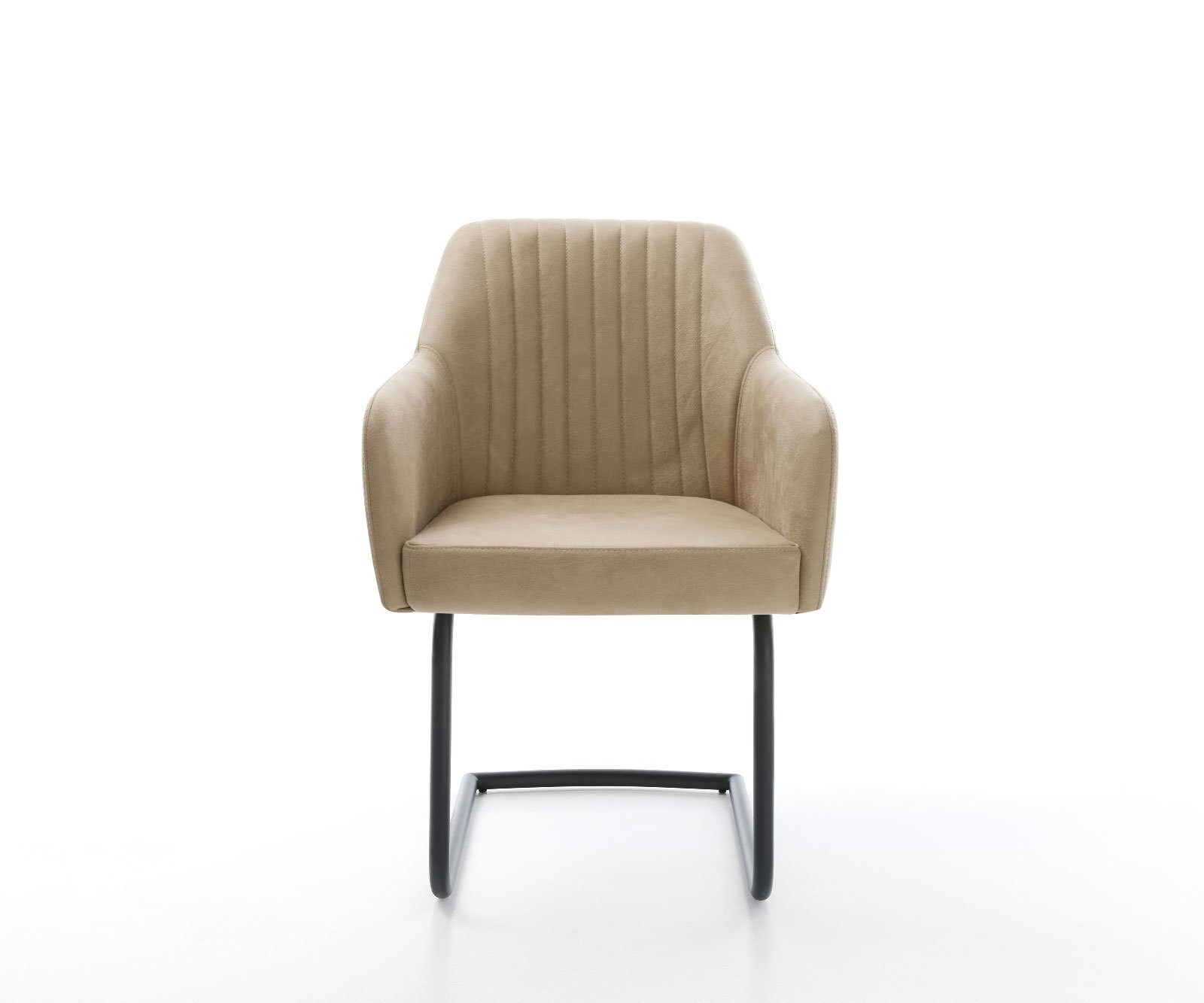 Freischwinger Greg-Flex Mikrofaser Beige Vintage Freischwinger rund Schwarz Taschenfederkern 1 Freischwinger Greg-Flex Mikrofaser Beige Vintage Freischwinger rund Schwarz Taschenfederkern 1