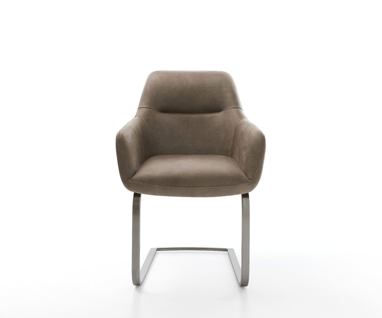 Freischwinger Pejo-Flex Mikrofaser Taupe Vintage Freischwinger flach Graphit Taschenfederkern 2