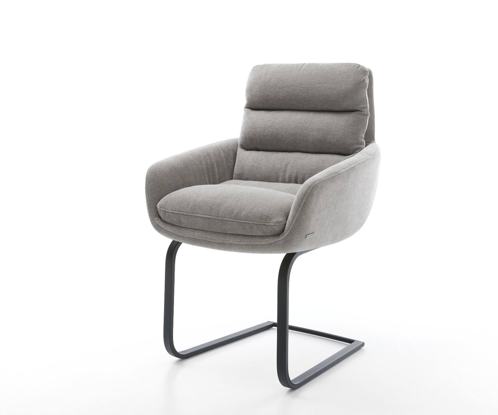 Freischwinger Abelia-Flex mit Armlehnen Strukturstoff Soft Grau Freischwing günstig online kaufen