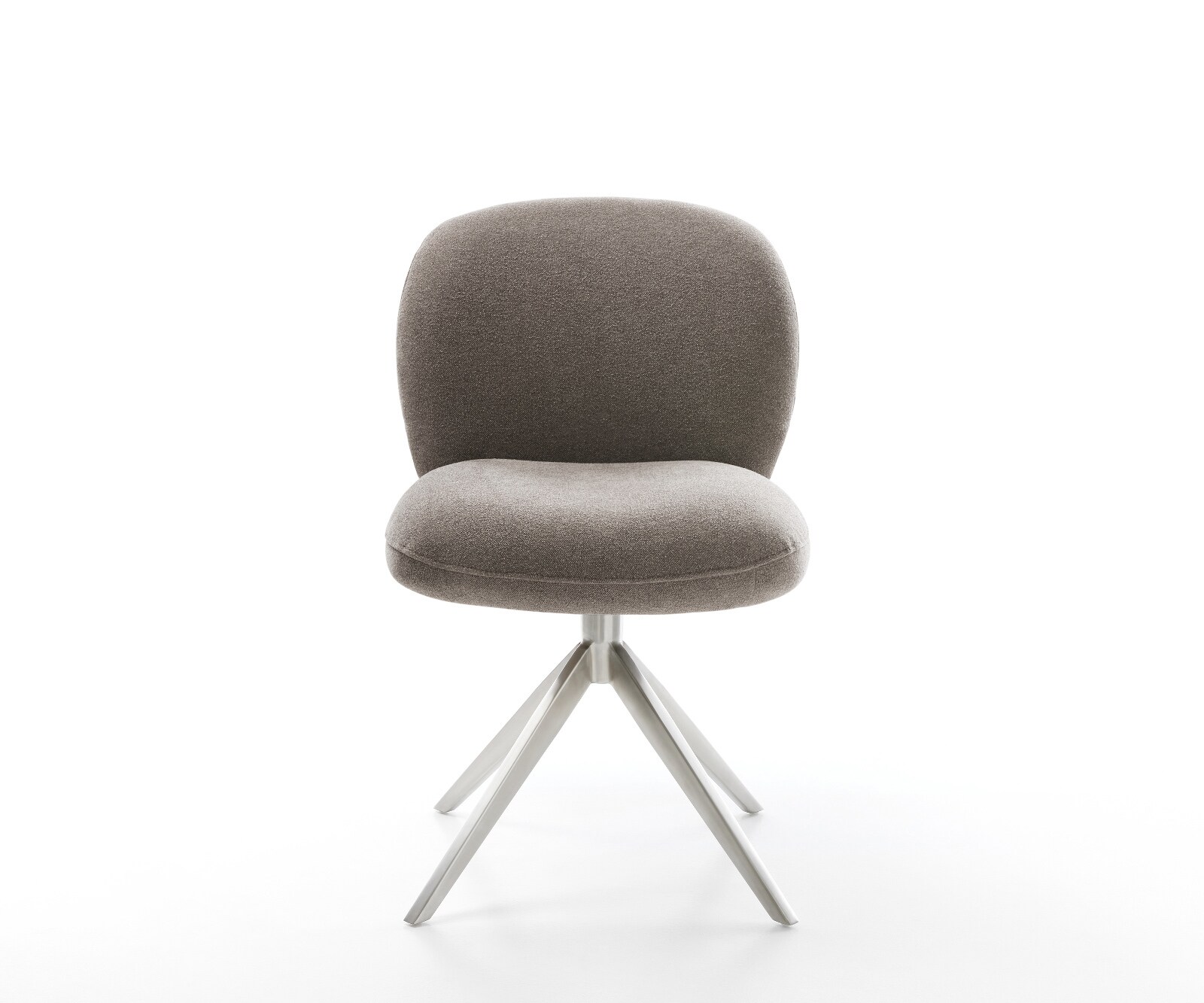 Drehstuhl Nube-Flex Strukturstoff Soft Taupe Kreuzgestell breit Edelstahl 360° drehbar Wippfunktion Taschenfederkern 2