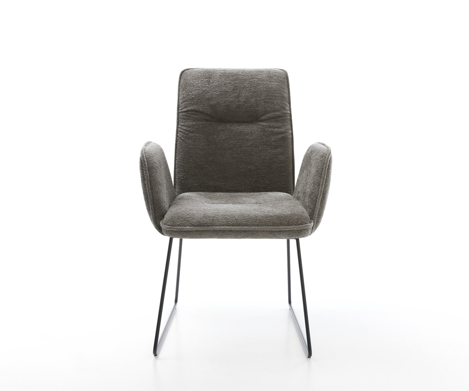 Esszimmerstuhl Vinja-Flex Bouclé Soft Schlamm Kufengestell Schwarz 2