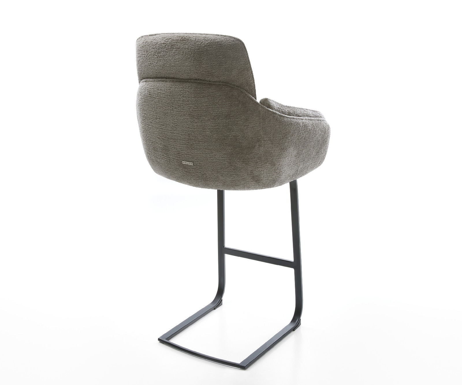 Barstuhl Luan-Flex Bouclé Soft Schlamm Freischwinger Flach Metall Schwarz 4