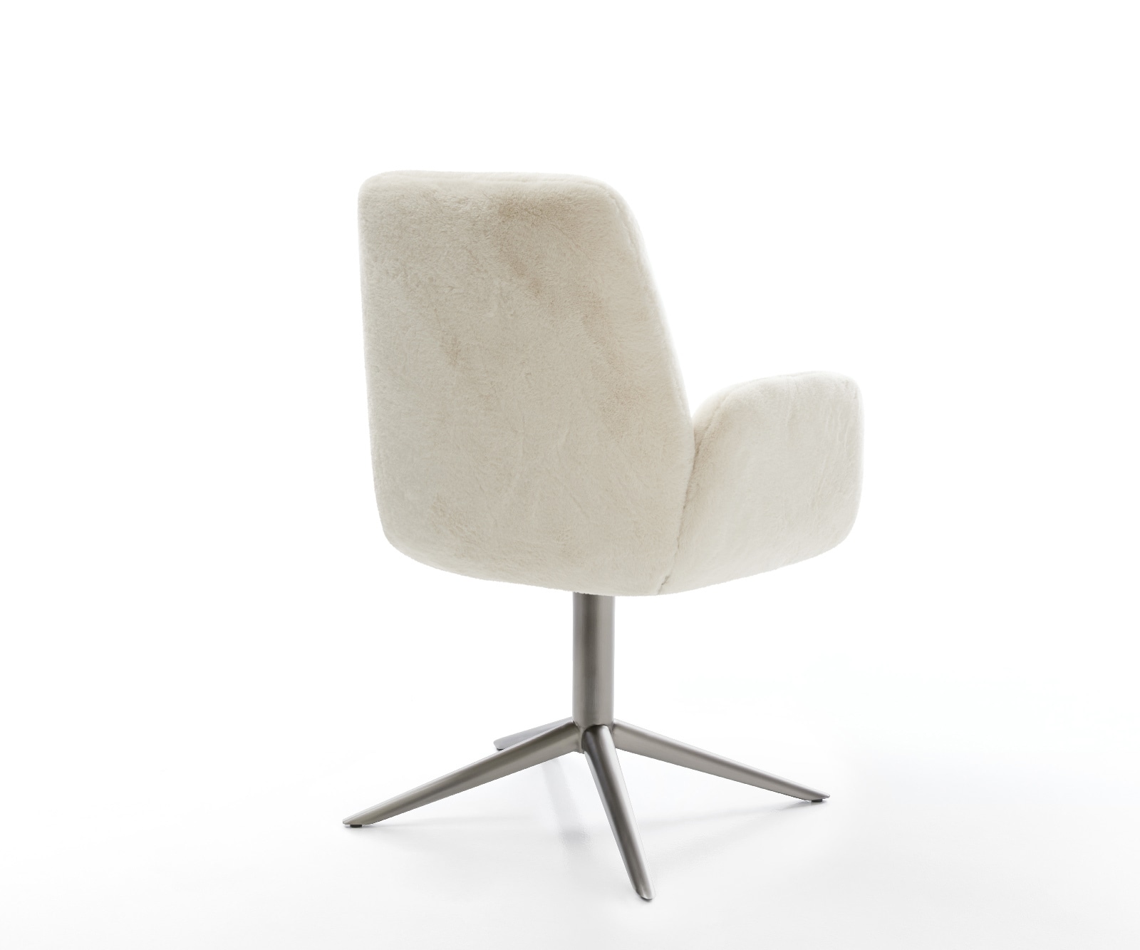 Drehstuhl Zoa-Flex Plüsch Creme-Weiß Fußkreuz Graphit 360° drehbar Wippfunktion Taschenfederkern 5