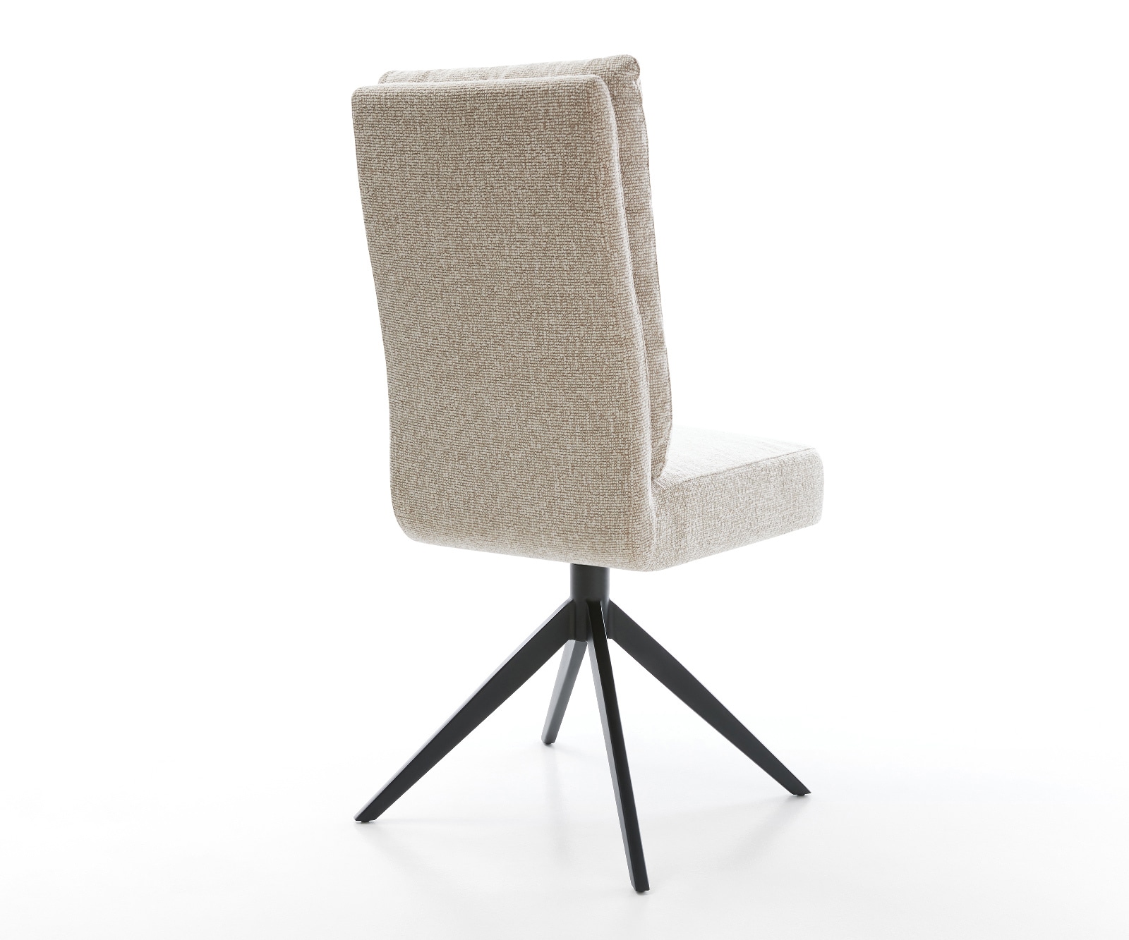 Drehstuhl Pela-Flex Webstoff Soft Beige Kreuzgestell breit Schwarz 360° drehbar Wippfunktion Taschenfederkern 5