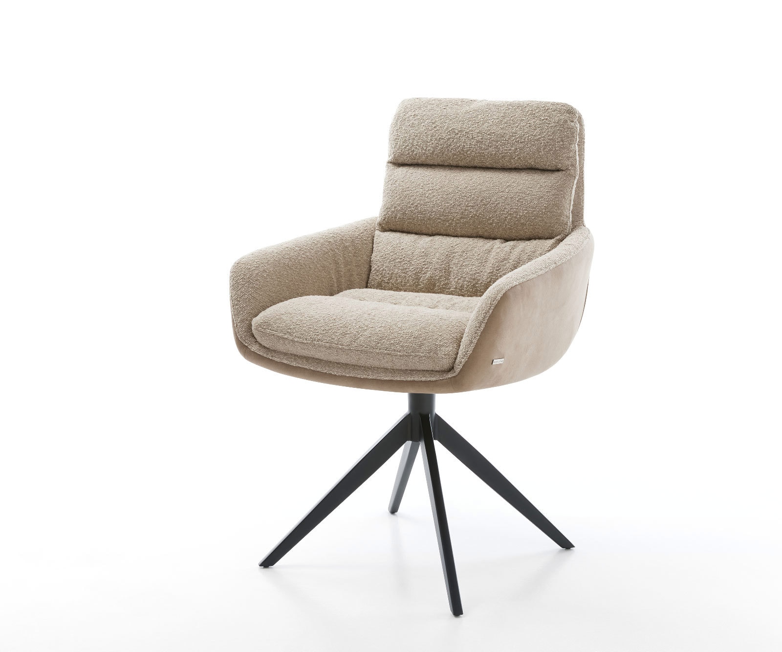 Drehstuhl Abelia-Flex mit Armlehnen Materialmix Schlamm Kreuzgestell breit Schwarz 360° drehbar Drehstuhl Abelia-Flex mit Armlehnen Materialmix Schlamm Kreuzgestell breit Schwarz 360° drehbar