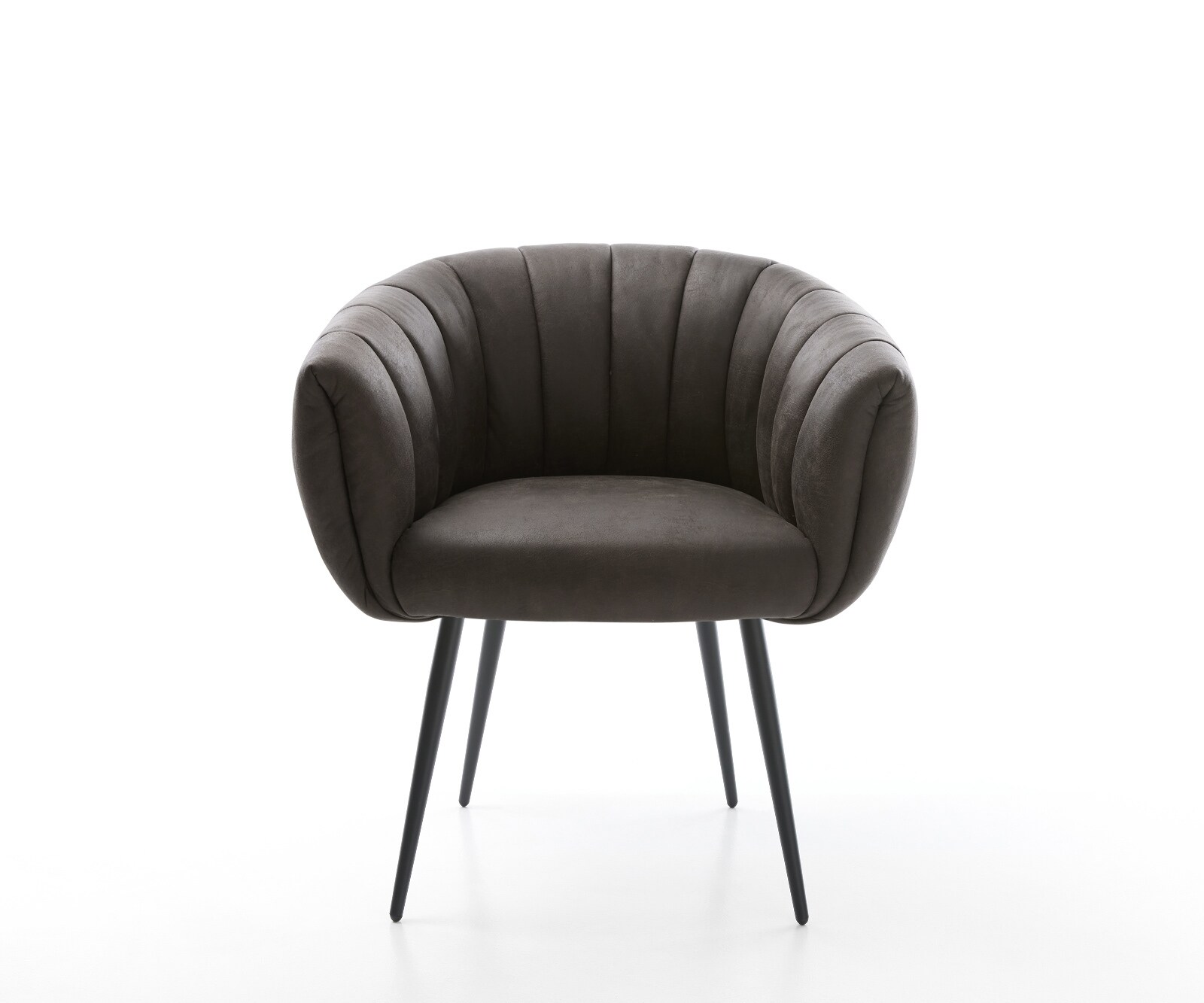 Esszimmerstuhl Jada-Flex Mikrofaser Anthrazit Vintage 4-Fuß konisch Schwarz Taschenfederkern 1