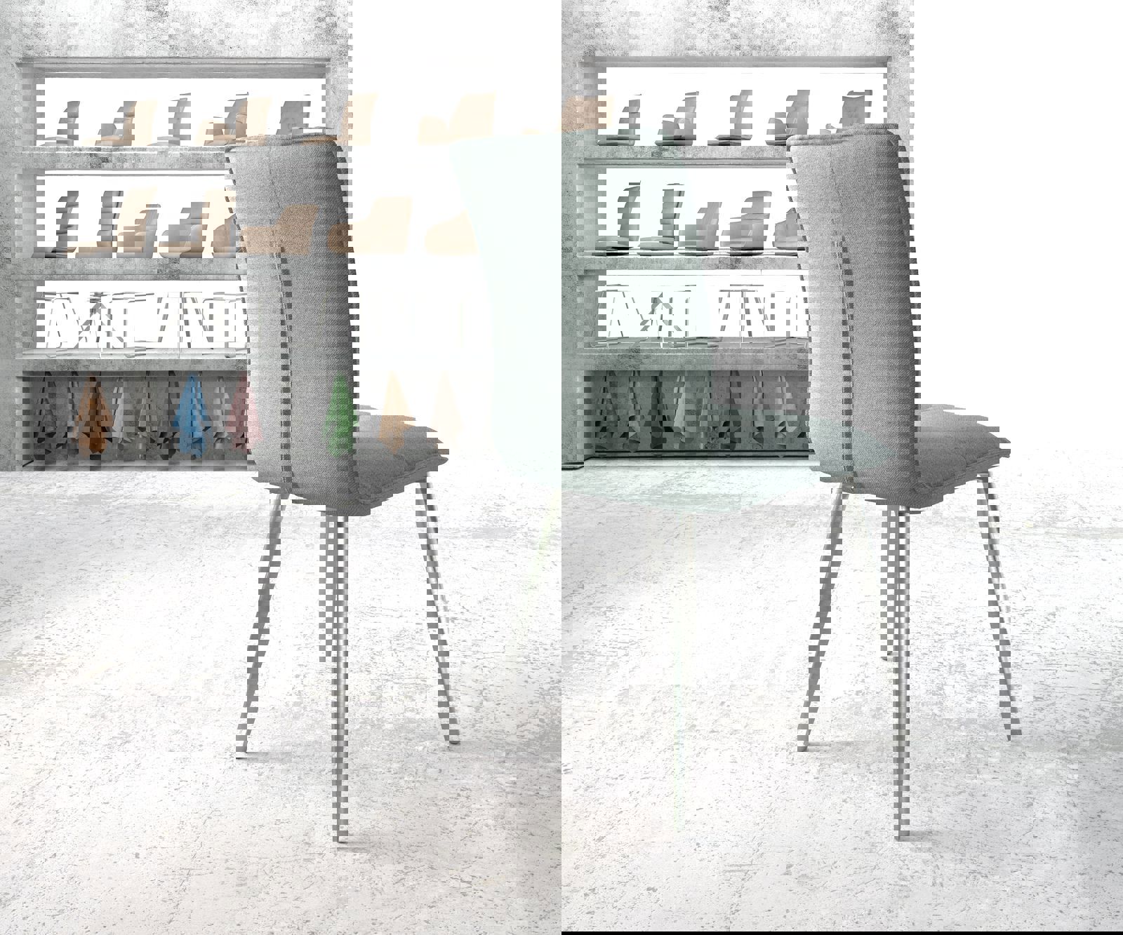 Esszimmerstuhl Maddy-Flex Stripes Mint 4-Fuß konisch Edelstahl 3 Esszimmerstuhl Maddy-Flex Stripes Mint 4-Fuß konisch Edelstahl 3