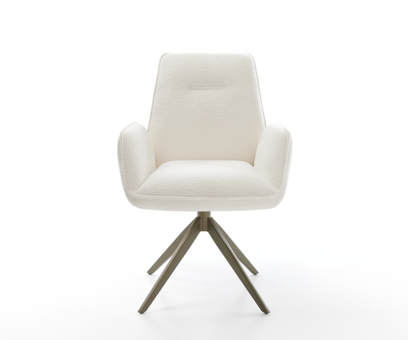 Drehstuhl Zoa-Flex Bouclé Soft Beige Kreuzgestell breit Effektfinish Titan 360° drehbar Wippfunktion Taschenfederkern 2