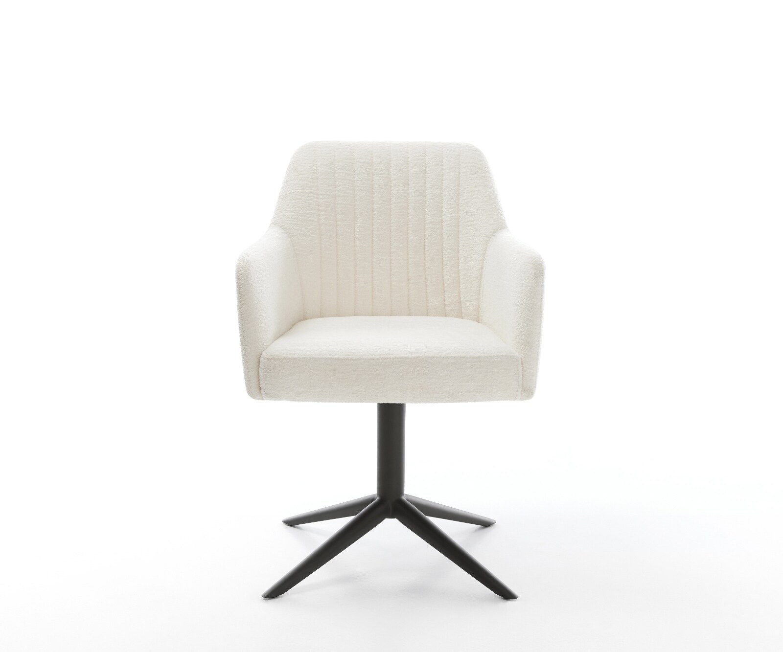 Drehstuhl Greg-Flex Bouclé Soft Beige Fußkreuz Schwarz 360° drehbar Wippfunktion Taschenfederkern 2