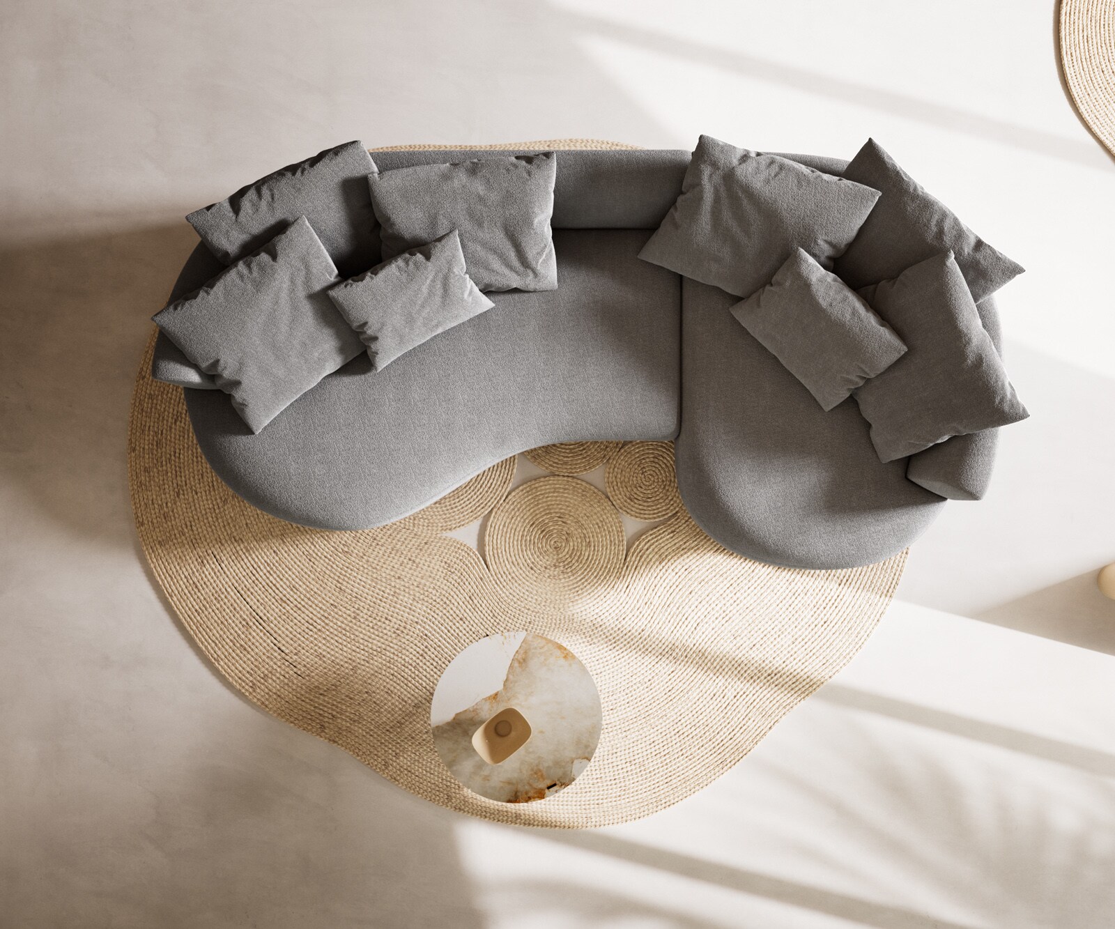 Big-Sofa Edina 330x170 cm Strukturstoff Soft Grau 8