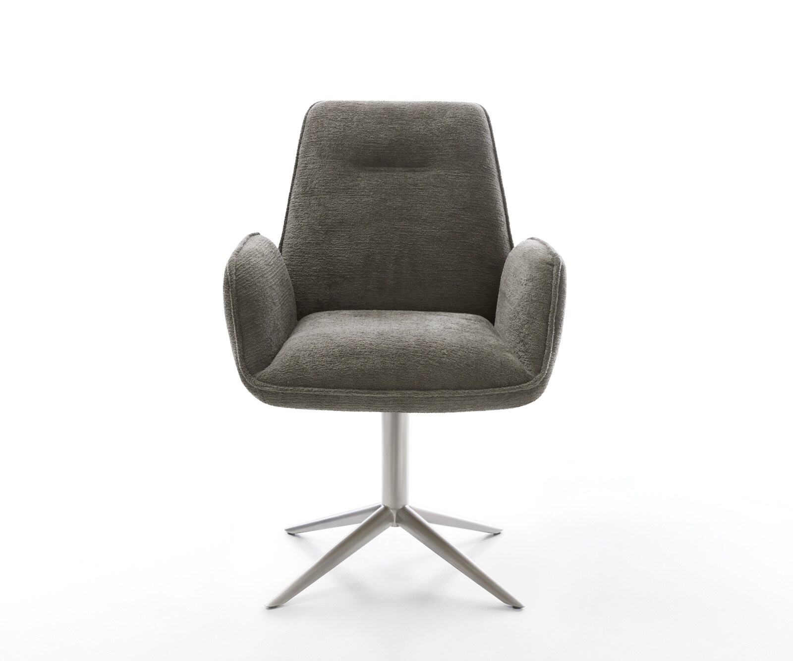 Drehstuhl Zoa-Flex Bouclé Soft Schlamm Fußkreuz Edelstahl 360° drehbar Wippfunktion Taschenfederkern 2