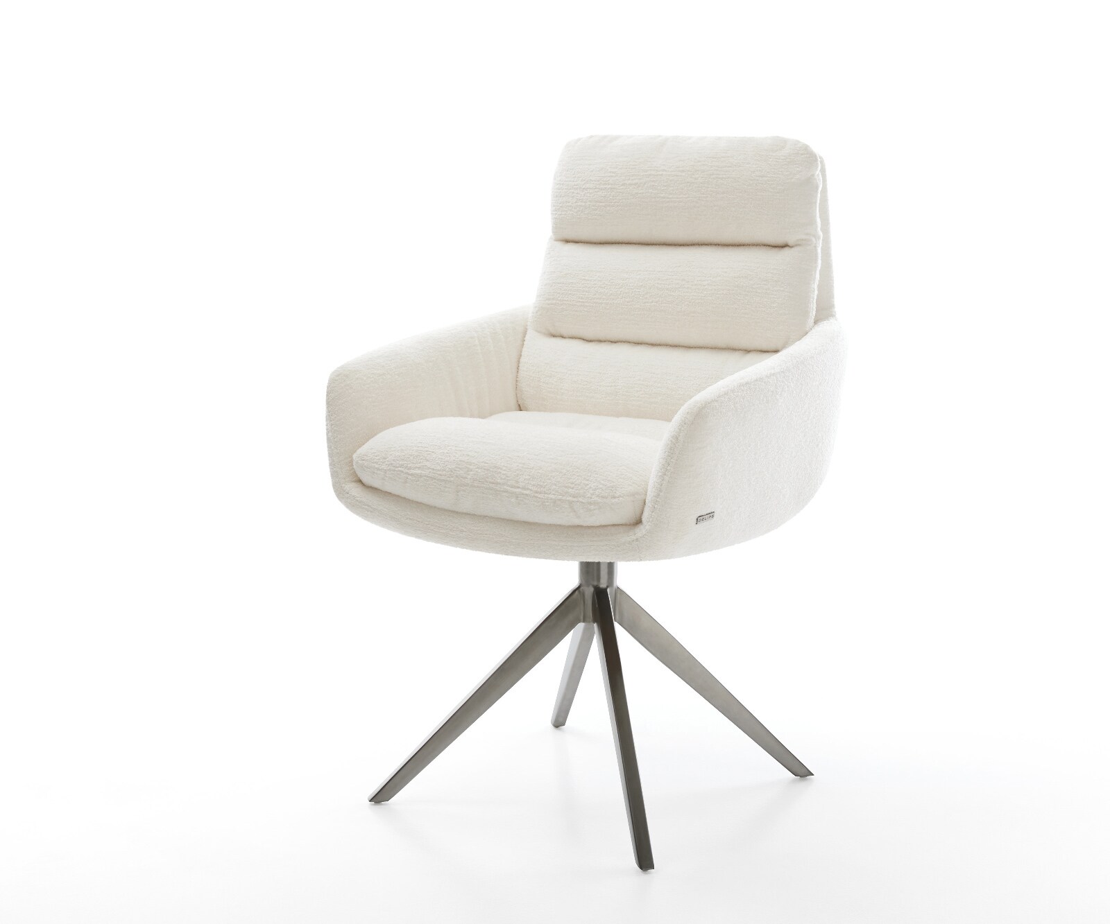 Drehstuhl Abelia-Flex mit Armlehnen Bouclé Soft Beige Kreuzgestell breit Gr günstig online kaufen