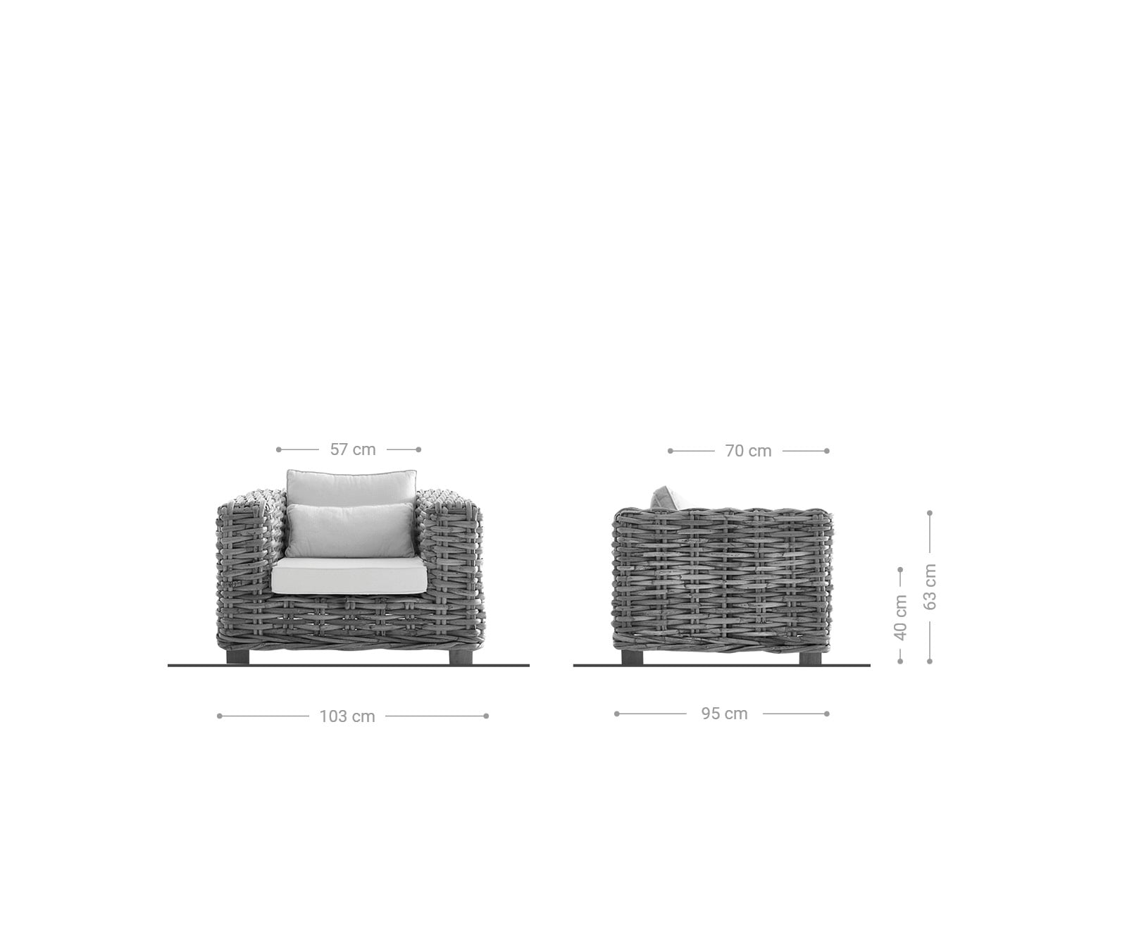 Loungesessel Nizza aus Rattan natur mit Kissen braun 6 Loungesessel Nizza aus Rattan natur mit Kissen braun 6