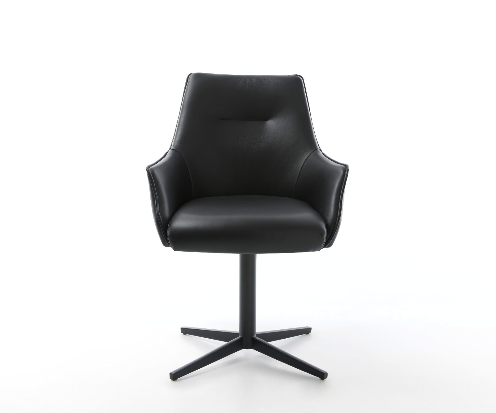 Drehstuhl Alja-Flex mit Armlehnen Echt-Leder Schwarz Fußkreuz Schwarz 360° drehbar Taschenfederkern 1 Drehstuhl Alja-Flex mit Armlehnen Echt-Leder Schwarz Fußkreuz Schwarz 360° drehbar Taschenfederkern 1