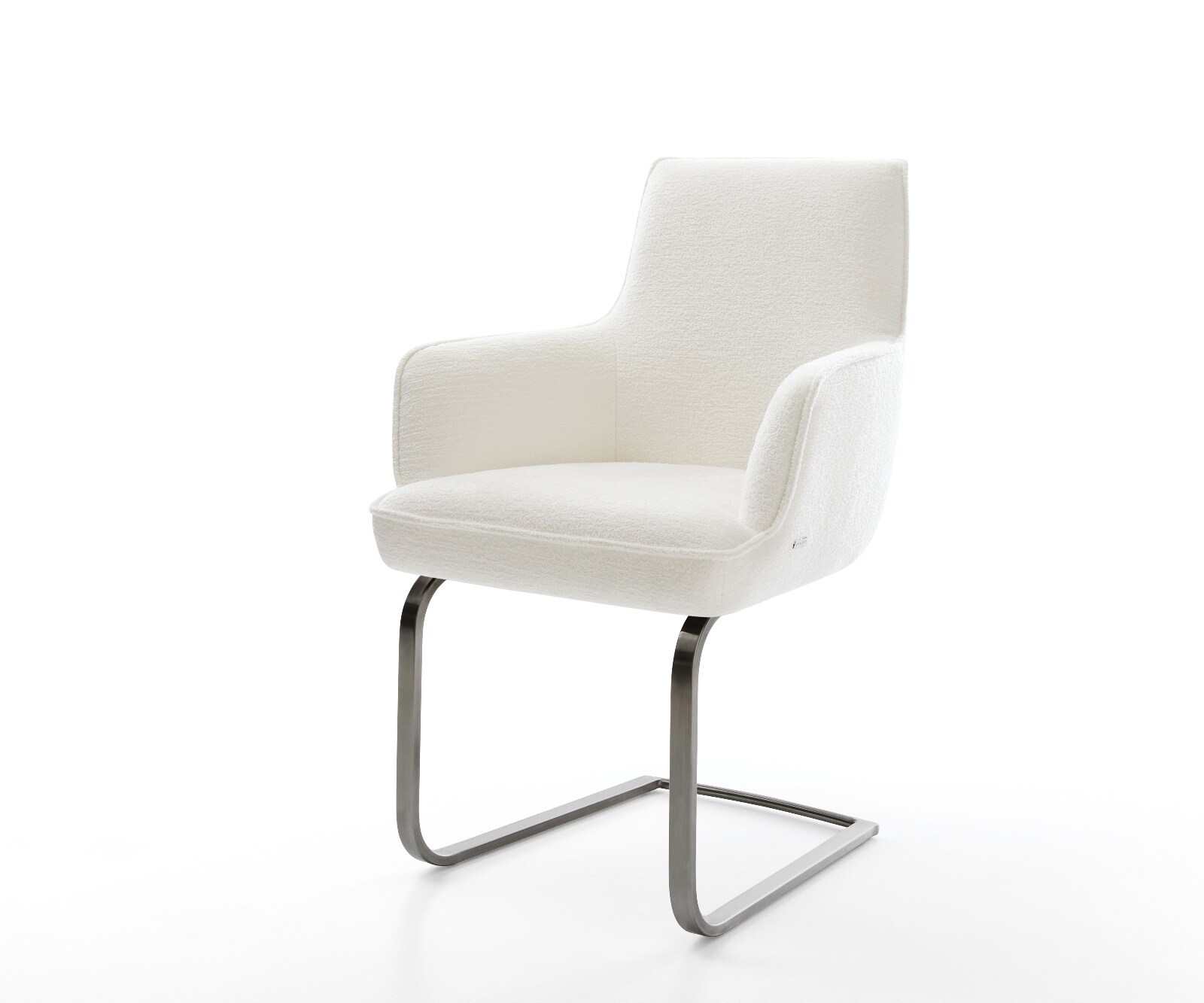 Freischwinger Heira-Flex mit Armlehnen Bouclé Soft Beige Freischwinger flach Graphit Taschenfederkern 1