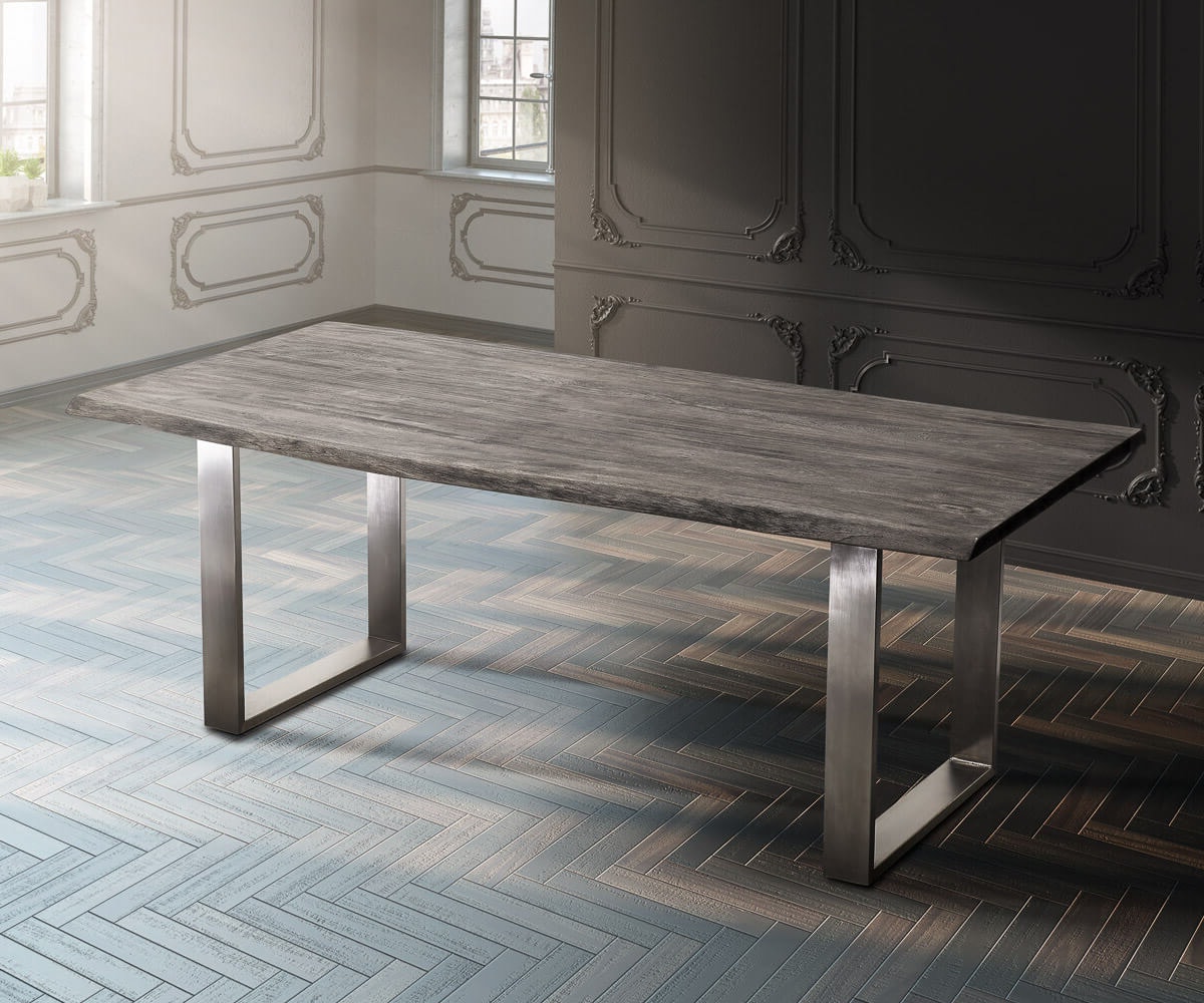 Esstischplatte Edge 260x100cm Akazie Platin Live-Edge 3 Esstischplatte Edge 260x100cm Akazie Platin Live-Edge 3
