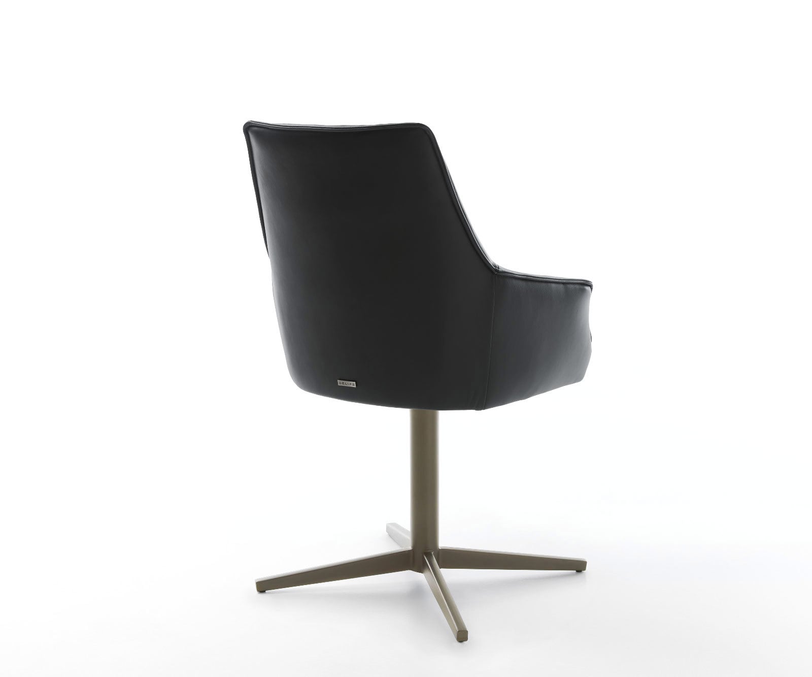 Drehstuhl Alja-Flex mit Armlehnen Echt-Leder Schwarz Fußkreuz Effektfinish Titan 360° drehbar Taschenfederkern 4 Drehstuhl Alja-Flex mit Armlehnen Echt-Leder Schwarz Fußkreuz Effektfinish Titan 360° drehbar Taschenfederkern 4