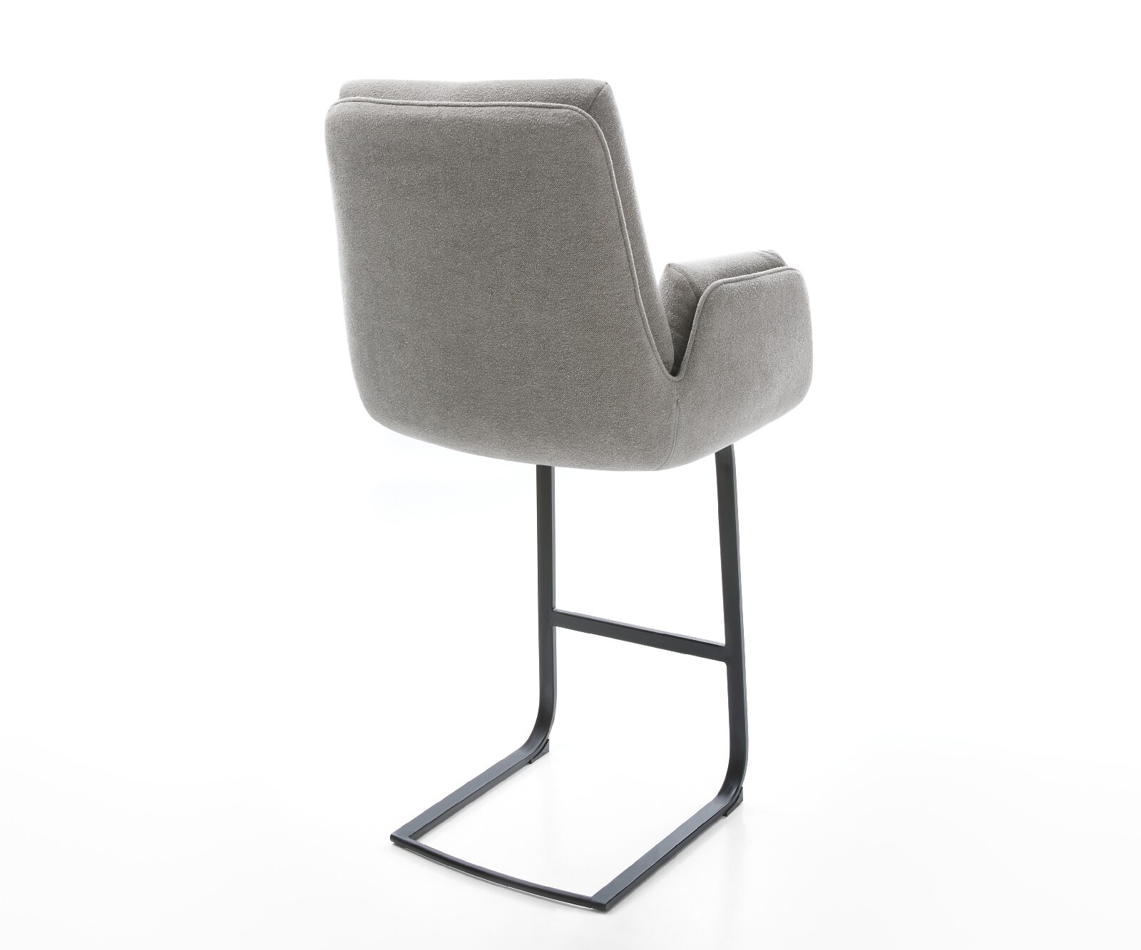 Barstuhl Clea-Flex Strukturstoff Soft Grau Freischwinger Flach Metall 5