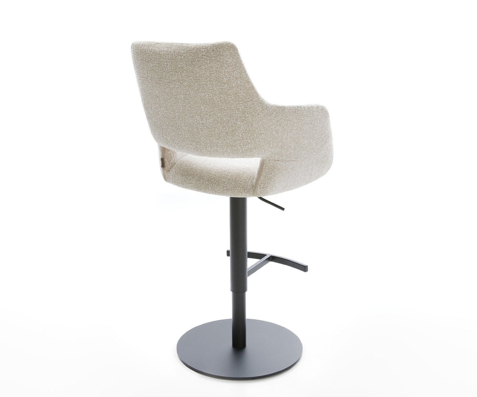 Barstuhl Yago-Flex Webstoff Soft Beige Drehfuß höhenverstellbar Metall Schwarz Taschenfederkern 4