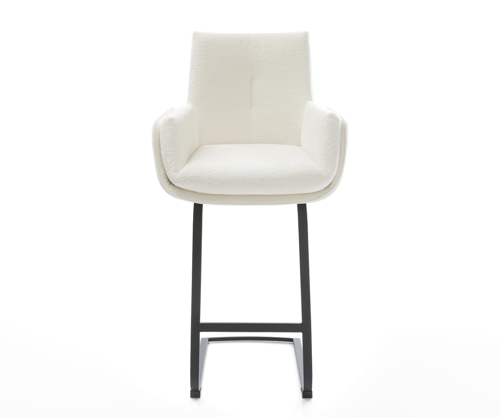 Barstuhl Clea-Flex Bouclé Soft Beige Freischwinger Flach Metall Schwarz 2