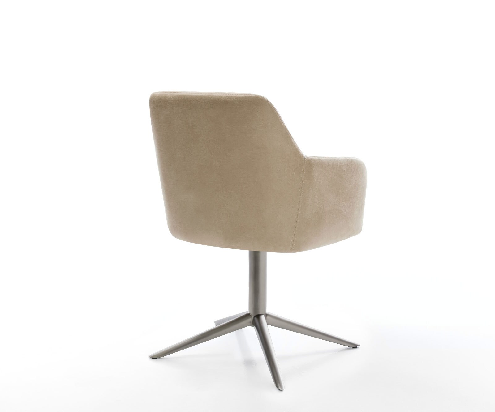 Drehstuhl Greg-Flex Mikrofaser Beige Vintage Fußkreuz Graphit 360° drehbar Wippfunktion Taschenfederkern 4