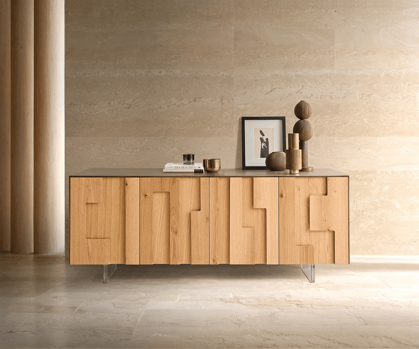 Sideboard Taka 200 cm Metallic Gold 4 Türen Acrylfuß 1 Sideboard Taka 200 cm Metallic Gold 4 Türen Acrylfuß 1