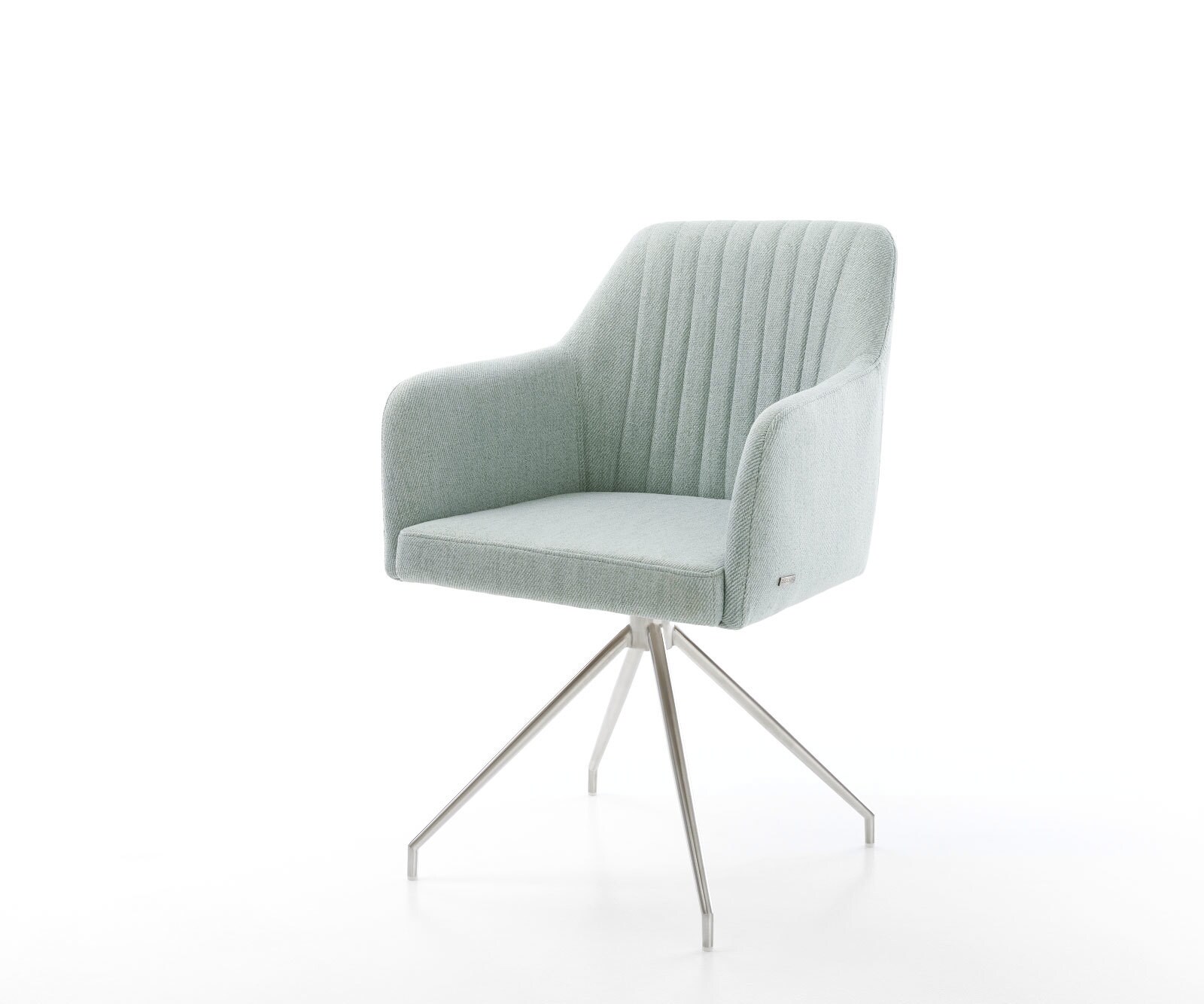 Drehstuhl Greg-Flex Stripes Mint Kreuzgestell konisch Edelstahl 180° drehbar