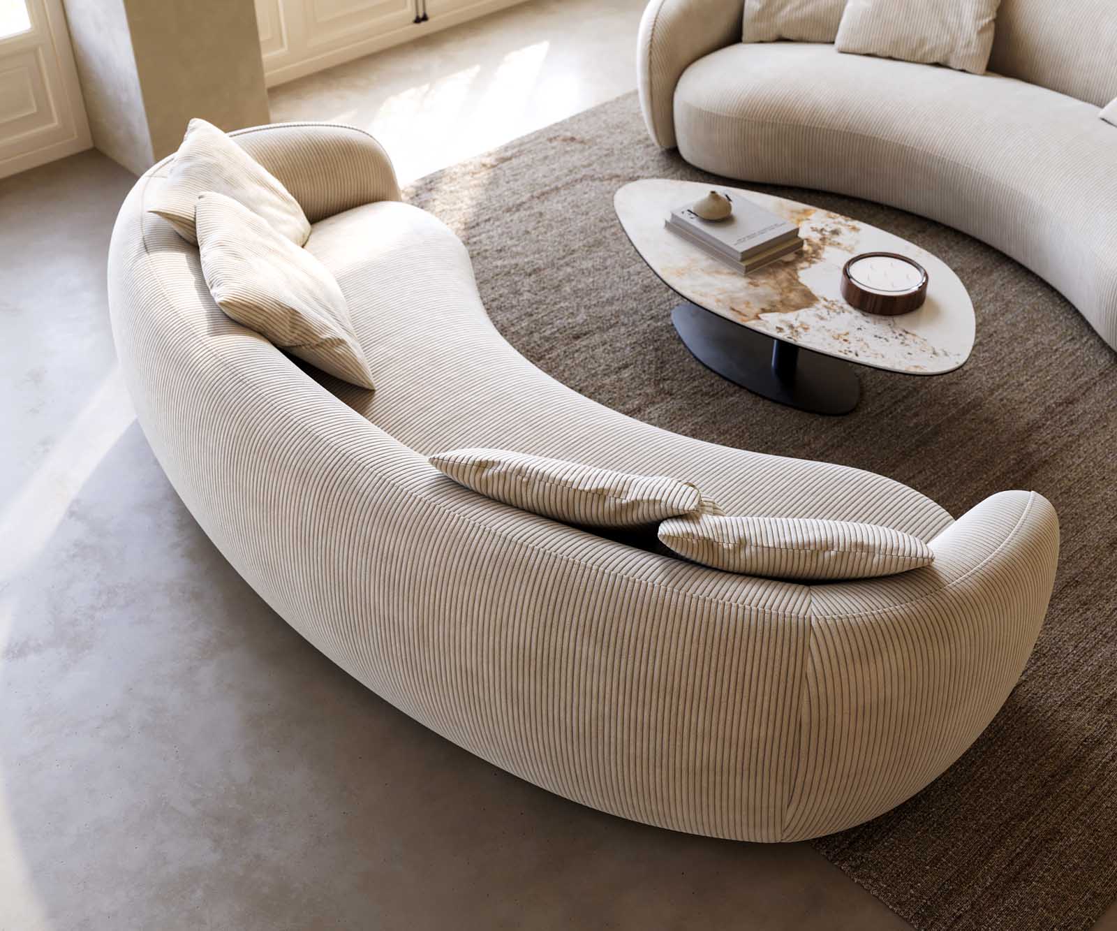 3-Sitzer Larna 260x120 cm Cord Beige 5