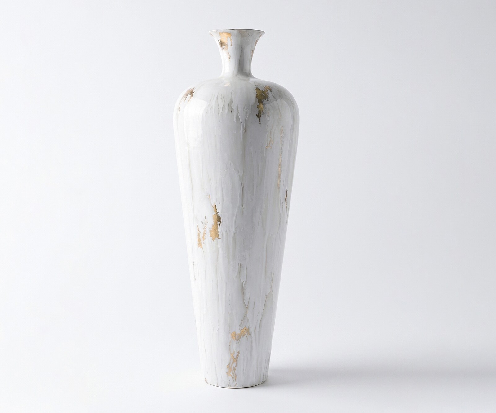 Vase Marvella l27 x P27 x H78 cm Métal Kintsugi Fait main