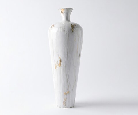 Vase Marvella B27 x T27 x H78 cm Metall Kintsugi Handgemacht