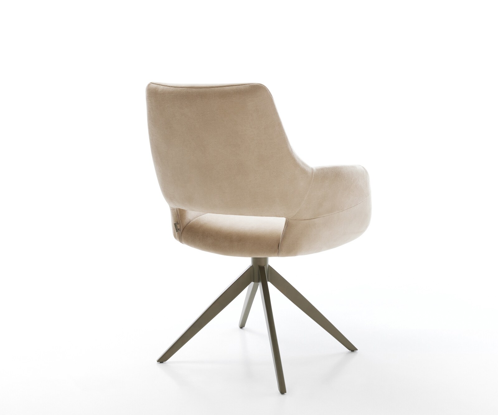 Drehstuhl Yago-Flex mit Armlehnen Mikrofaser Beige Vintage Kreuzgestell breit Effektfinish Titan 360° drehbar Wippfunktion Taschenfederkern 4