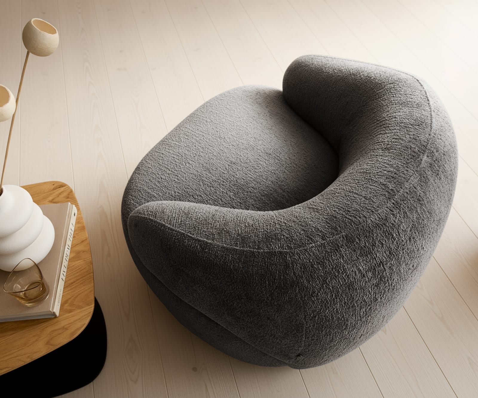 Loungesessel Nova 88x88 cm Bouclé Soft Schlamm 3 Loungesessel Nova 88x88 cm Bouclé Soft Schlamm 3