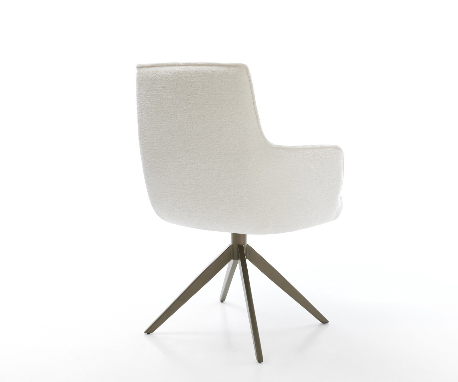 Drehstuhl Heira-Flex mit Armlehnen Bouclé Soft Beige Kreuzgestell breit Effektfinish Titan 360° drehbar Wippfunktion Taschenfederkern 5