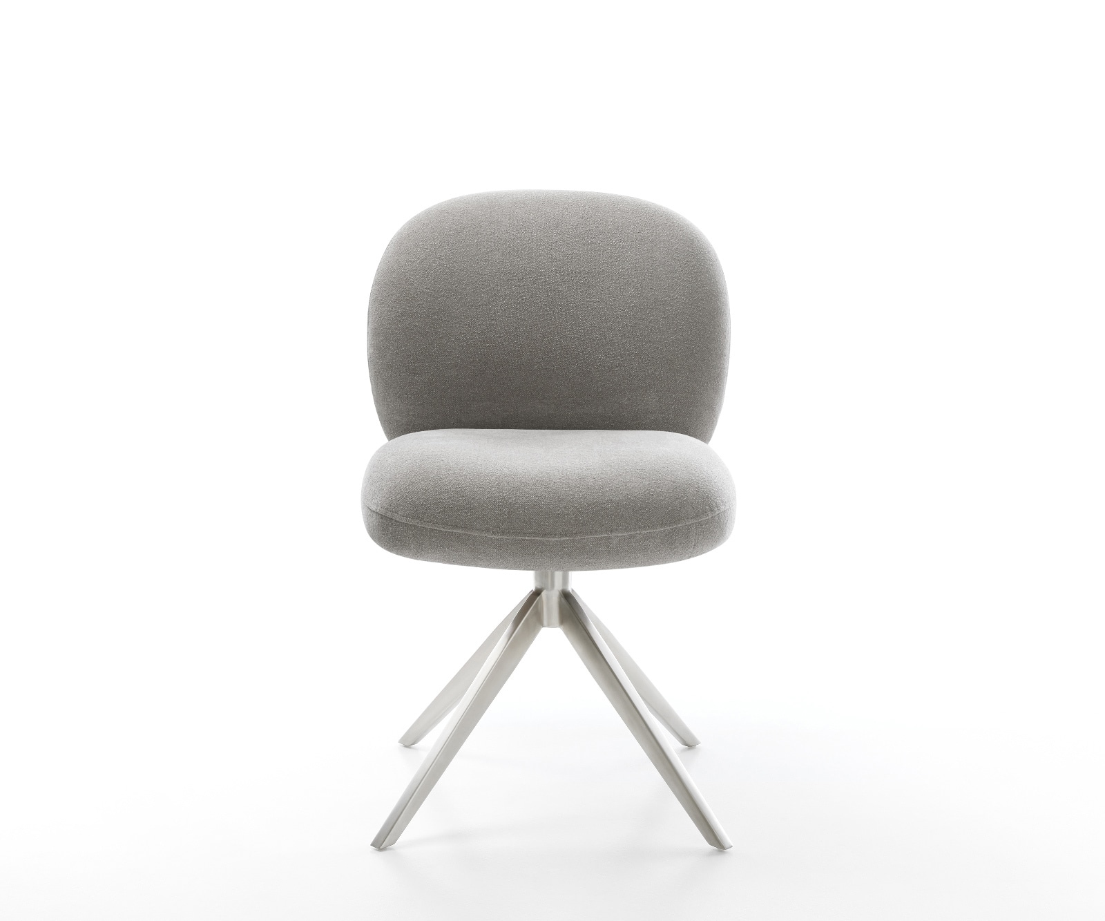 Drehstuhl Nube-Flex Strukturstoff Soft Grau Kreuzgestell breit Edelstahl 360° drehbar Wippfunktion Taschenfederkern 2