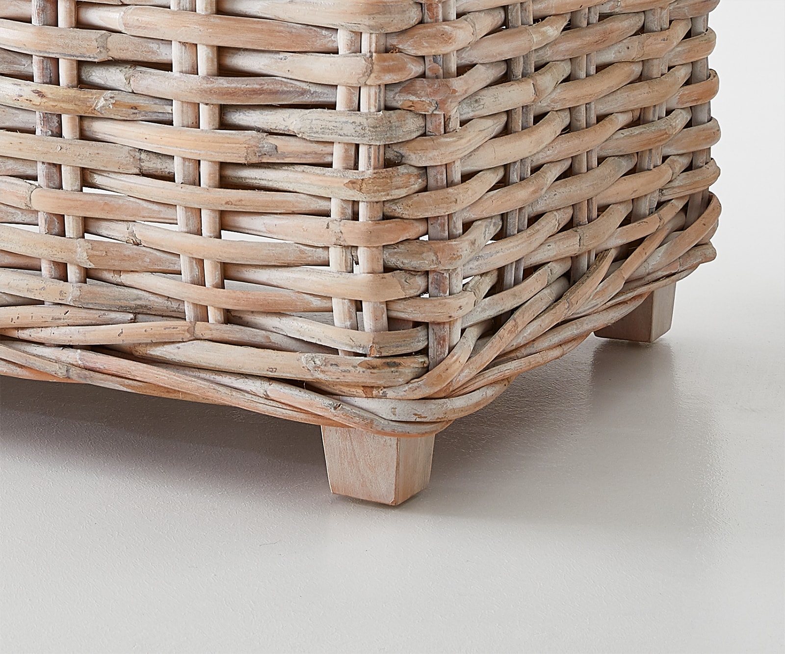 Loungetisch Nizza 133x73 cm Rattan white washed Glasplatte 5