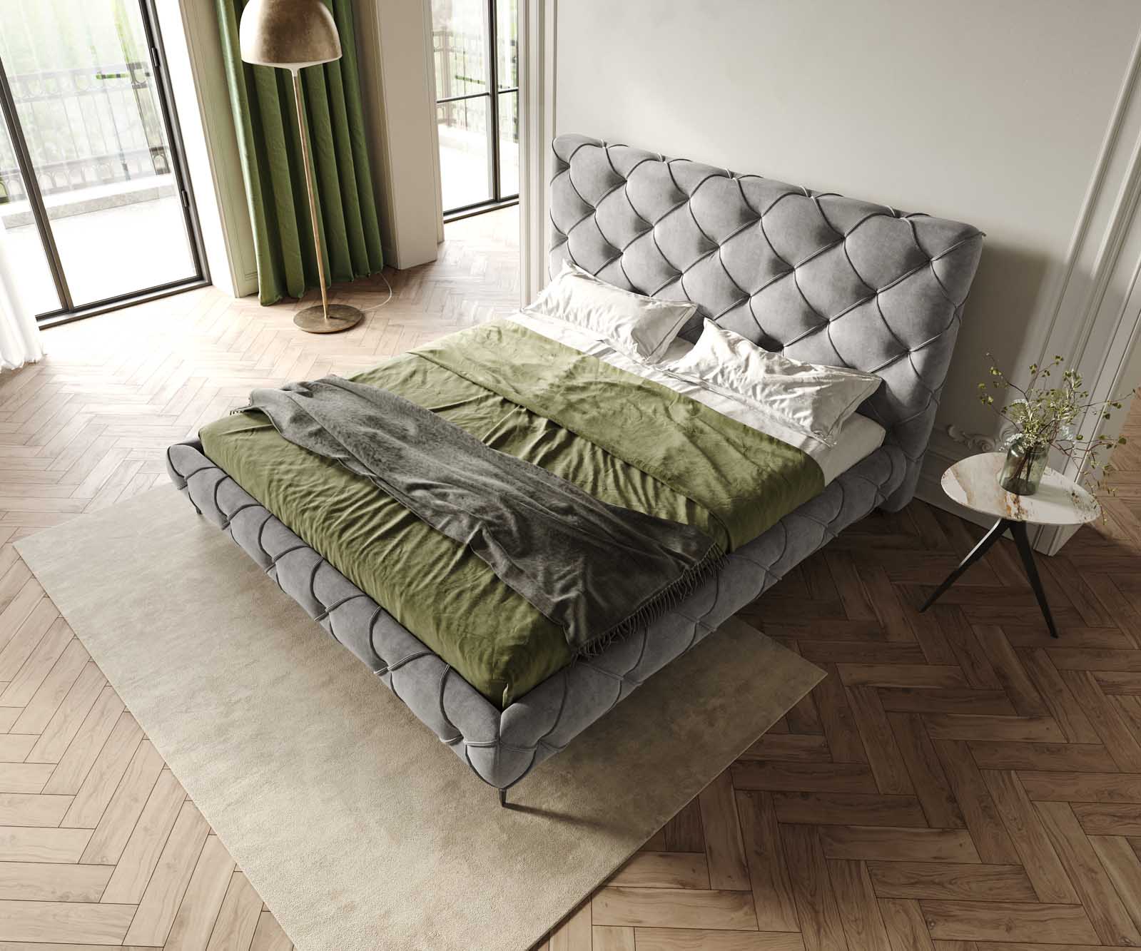 Polsterbettgestell Nayara 180x200 cm Mikrofaser Grau 4 Polsterbettgestell Nayara 180x200 cm Mikrofaser Grau 4